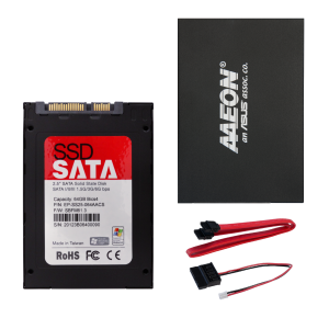 2.5 インチ SSD 64GB、SATA 電源ケーブルおよびデータ ケーブル付き